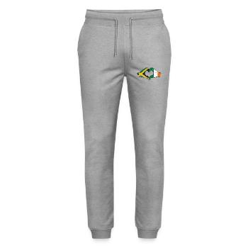Jamaica Ireland Hands Heart Shape Used - Stanley/Stella Mover Unisex Organic Jogging Trousers - heather grey - Front - Marisol (170cm) & Nik (191cm)