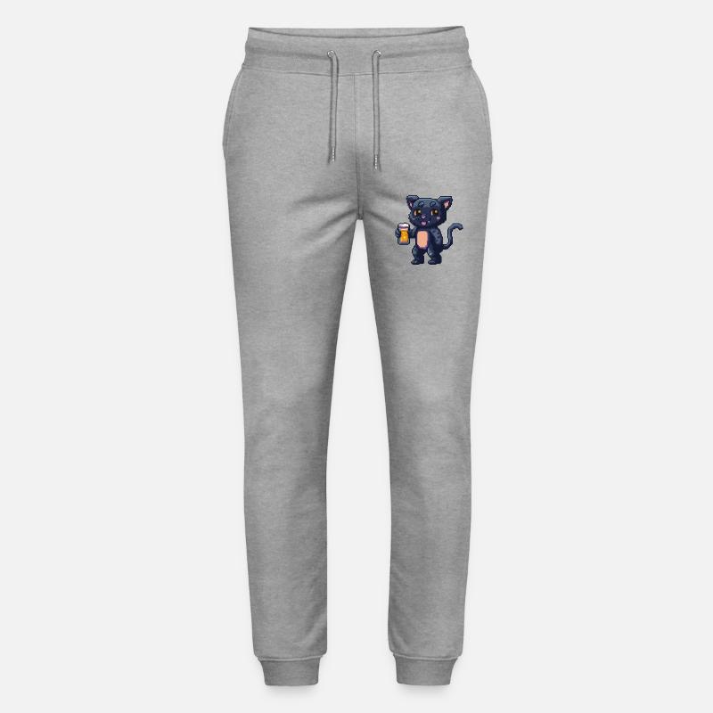 Panther Pixel Bier - Stanley/Stella Unisex Bio Jogginghose Mover  - Grau meliert