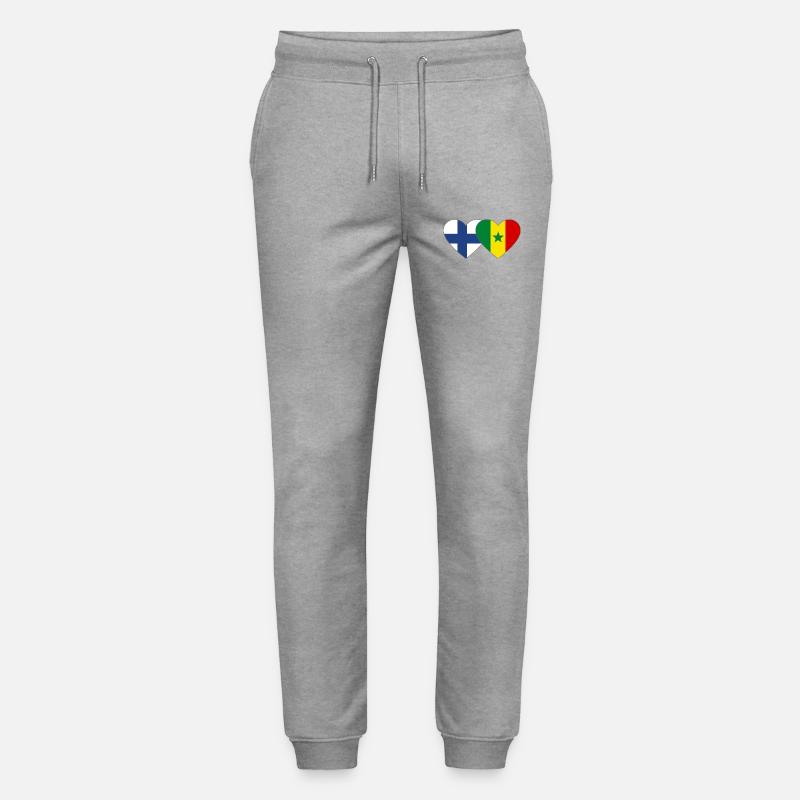 Finnland Senegal Flagge Herz - Stanley/Stella Unisex Bio Jogginghose Mover  - Grau meliert