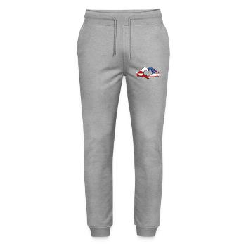 Grönland USA Flagge Hände Herzform - Stanley/Stella Unisex Bio Jogginghose Mover  - Grau meliert - Vorne - Marisol (170cm) & Nik (191cm)
