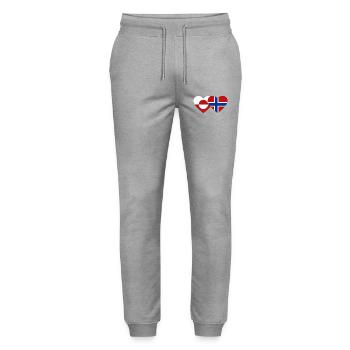 Drapeau du Groenland, Norvège, mains, forme de cœur - Pantalon de jogging bio MOVER Stanley/Stella unisexe - gris chiné - Devant - Marisol (170cm) & Nik (191cm)