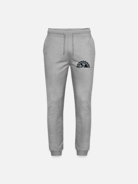 Circular Saw Blade Half Logo - Stanley/Stella Mover Unisex Organic Jogging Trousers - heather grey