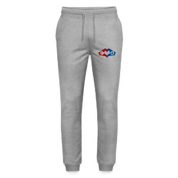 Drapeau du Nazar de Tunisie Mains en forme de cœur - Pantalon de jogging bio MOVER Stanley/Stella unisexe - gris chiné - Devant - Marisol (170cm) & Nik (191cm)