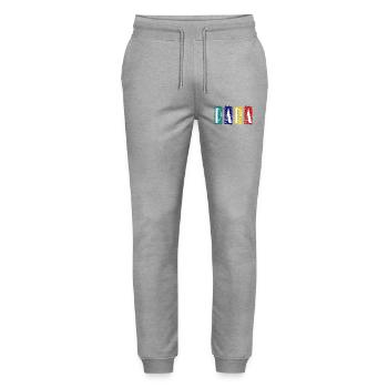 PAPA Zebra Farbpanel - Stanley/Stella Unisex Bio Jogginghose Mover  - Grau meliert - Vorne - Marisol (170cm) & Nik (191cm)