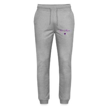 MOTHER'S DAY. HEART. HAPPY BIRTHDAY. MOM - Stanley/Stella Mover Unisex Organic Jogging Trousers - heather grey - Front - Marisol (170cm) & Nik (191cm)