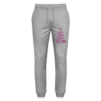 Keep Calm Policeman Cool Policeman Gift - Stanley/Stella Mover Unisex Organic Jogging Trousers - heather grey - Front - Marisol (170cm) & Nik (191cm)