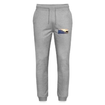 Vague de Plage Nocturne - Pantalon de jogging bio MOVER Stanley/Stella unisexe - gris chiné - Devant - Marisol (170cm) & Nik (191cm)