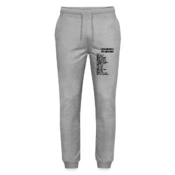 Erzgebirgisch für Anfänger - Stanley/Stella Unisex Bio Jogginghose Mover  - Grau meliert - Vorne - Marisol (170cm) & Nik (191cm)