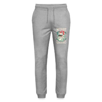 Merry Christmas Family Xmas merry christmas - Stanley/Stella Mover Unisex Organic Jogging Trousers - heather grey - Front - Marisol (170cm) & Nik (191cm)