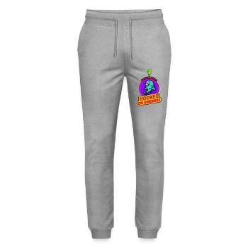 Autism Awareness Hooked on Kindness - Stanley/Stella Mover Unisex Organic Jogging Trousers - heather grey - Front - Marisol (170cm) & Nik (191cm)
