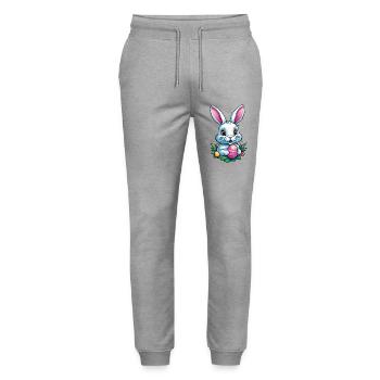 Osterhase - Stanley/Stella Unisex Bio Jogginghose Mover  - Grau meliert - Vorne - Marisol (170cm) & Nik (191cm)