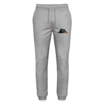 Tent Camping Summer Camp Scout Outdoor - Stanley/Stella Mover Unisex Organic Jogging Trousers - heather grey - Front - Marisol (170cm) & Nik (191cm)