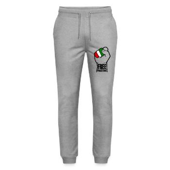 Free palestine - Stanley/Stella Mover Unisex Organic Jogging Trousers - heather grey - Front - Marisol (170cm) & Nik (191cm)