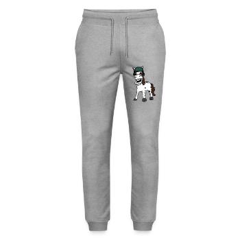 Lustiges Pferd Gaul Army Pferd Schutzhelm Soldat - Stanley/Stella Unisex Bio Jogginghose Mover  - Grau meliert - Vorne - Marisol (170cm) & Nik (191cm)