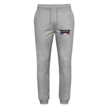 service militaire, fierté du drapeau français - Pantalon de jogging bio MOVER Stanley/Stella unisexe - gris chiné - Devant - Marisol (170cm) & Nik (191cm)