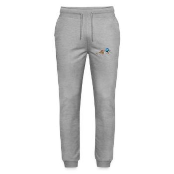 YUTROVNE JEJKO ZAJACA HONI - Stanley/Stella Mover Unisex Organic Jogging Trousers - heather grey - Front - Marisol (170cm) & Nik (191cm)