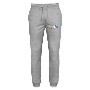 Baby Hai Freund Lustig Kinder Ozean Cartoon  - Stanley/Stella Mover Unisex Organic Jogging Trousers - heather grey - Front - Marisol (170cm) & Nik (191cm)