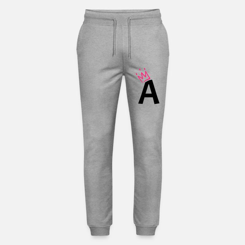 Buchstabe A mit Krone - Stanley/Stella Unisex Bio Jogginghose Mover  - Grau meliert
