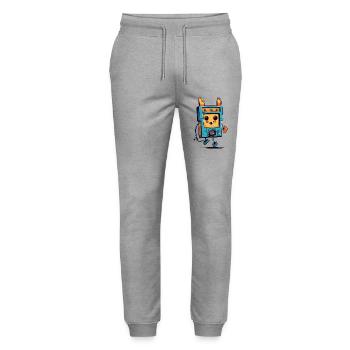 Jim the Walkman - Stanley/Stella Mover Unisex Organic Jogging Trousers - heather grey - Front - Marisol (170cm) & Nik (191cm)
