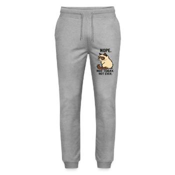 Katze "Not Today" - Stanley/Stella Unisex Bio Jogginghose Mover  - Grau meliert - Vorne - Marisol (170cm) & Nik (191cm)