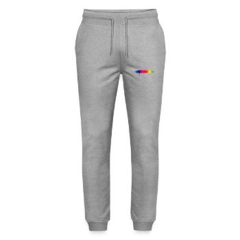 Rainbow Brush Stroke Gradient Splash - Stanley/Stella Mover Unisex Organic Jogging Trousers - heather grey - Front - Marisol (170cm) & Nik (191cm)
