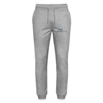 San Francisco Bay Area - Geschenk - Stanley/Stella Unisex Bio Jogginghose Mover  - Grau meliert - Vorne - Marisol (170cm) & Nik (191cm)