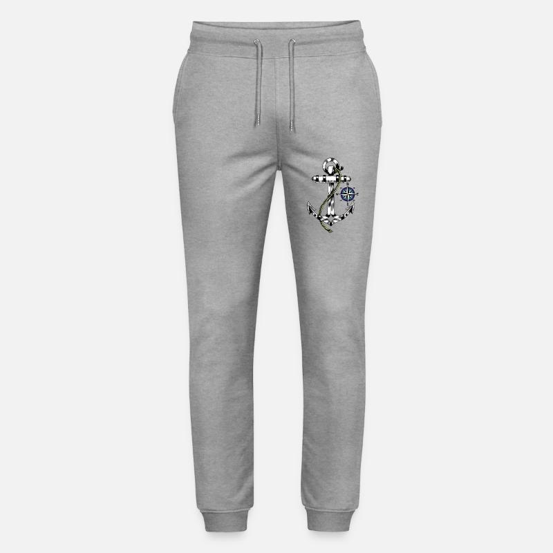 Maritim Anker Windrose Kompass Himmelsrichtung - Stanley/Stella Unisex Bio Jogginghose Mover  - Grau meliert