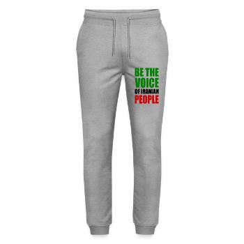 Be the voice of iranian people - Stanley/Stella Mover Unisex Organic Jogging Trousers - heather grey - Front - Marisol (170cm) & Nik (191cm)