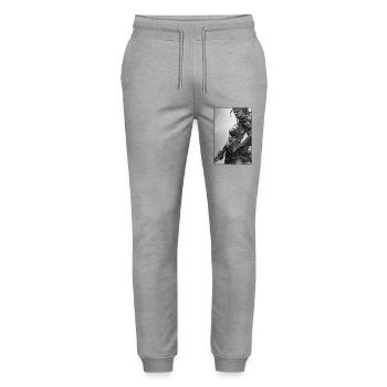 Warrior Woman Sword Vintage Black White - Stanley/Stella Mover Unisex Organic Jogging Trousers - heather grey - Front - Marisol (170cm) & Nik (191cm)