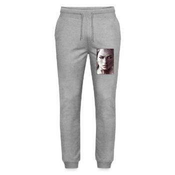 Warrior Woman Sword Vintage Black White - Stanley/Stella Mover Unisex Organic Jogging Trousers - heather grey - Front - Marisol (170cm) & Nik (191cm)