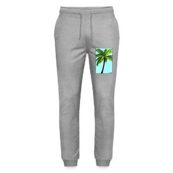 Palm Beach Holiday Summer Sun Sea Travel Holidays - Stanley/Stella Mover Unisex Organic Jogging Trousers - heather grey - Front - Marisol (170cm) & Nik (191cm)