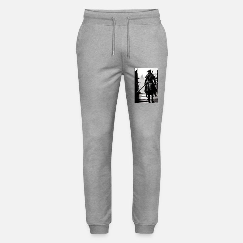 Samouraï Noir et Blanc Design - Pantalon de jogging bio MOVER Stanley/Stella unisexe - gris chiné