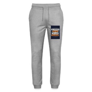 Je schlauer du wirst, desto weniger sprichst du - Stanley/Stella Unisex Bio Jogginghose Mover  - Grau meliert - Vorne - Marisol (170cm) & Nik (191cm)