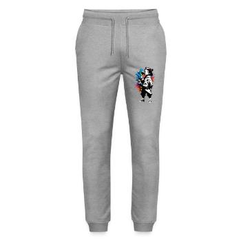 Street Art Girl 23247 - Stanley/Stella Mover Unisex Organic Jogging Trousers - heather grey - Front - Marisol (170cm) & Nik (191cm)