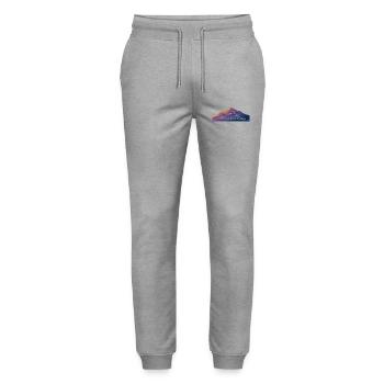 Illustration de paysage de montagne vibrant - Pantalon de jogging bio MOVER Stanley/Stella unisexe - gris chiné - Devant - Marisol (170cm) & Nik (191cm)