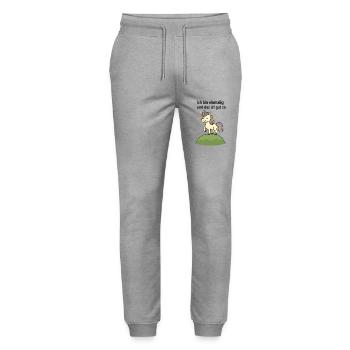 Ich bin einmalig und das ist gut so removebg pr - Stanley/Stella Unisex Bio Jogginghose Mover  - Grau meliert - Vorne - Marisol (170cm) & Nik (191cm)