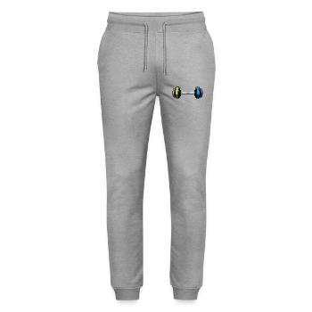 Dumbbell Gym Training Fitness Gym - Stanley/Stella Mover Unisex Organic Jogging Trousers - heather grey - Front - Marisol (170cm) & Nik (191cm)