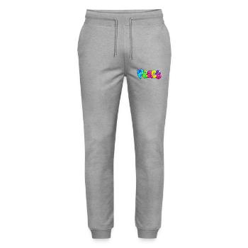 Peace - Stanley/Stella Mover Unisex Organic Jogging Trousers - heather grey - Front - Marisol (170cm) & Nik (191cm)