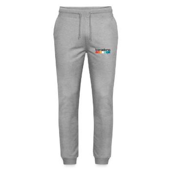 Barcelona - Spain - Spain - España - Stanley/Stella Mover Unisex Organic Jogging Trousers - heather grey - Front - Marisol (170cm) & Nik (191cm)