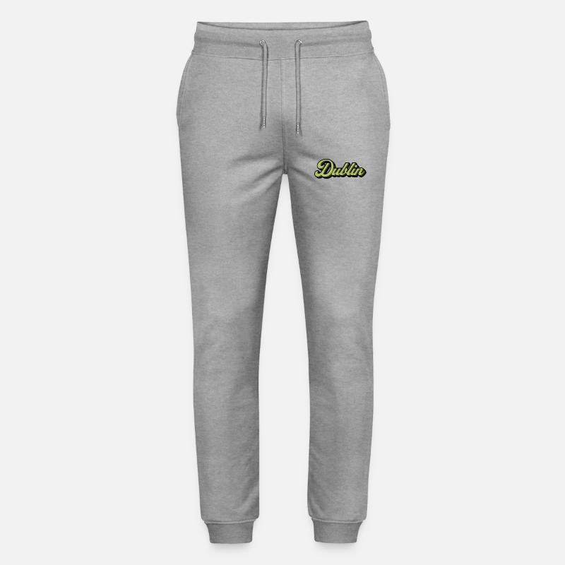 Dublin Retro Script in Lime - Pantalon de jogging bio MOVER Stanley/Stella unisexe - gris chiné