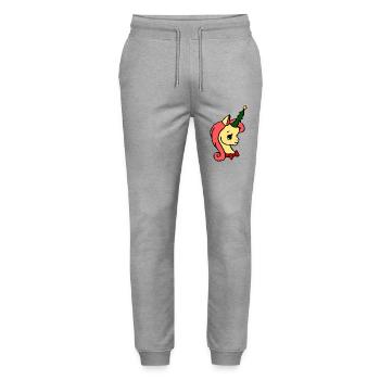 süßes Einhorn mit Tannenbaum zu Weihnachten - Stanley/Stella Unisex Bio Jogginghose Mover  - Grau meliert - Vorne - Marisol (170cm) & Nik (191cm)
