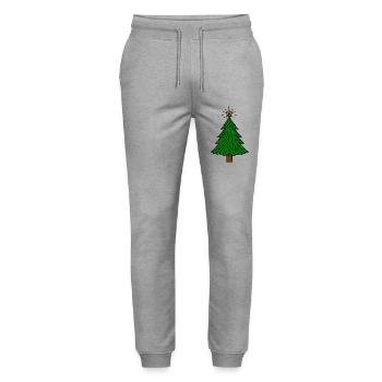Christmas tree - Stanley/Stella Mover Unisex Organic Jogging Trousers - heather grey - Front - Marisol (170cm) & Nik (191cm)