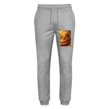 Mehen, der goldene Schlangengott, schlängelte sich um Ras Sonne - Stanley/Stella Unisex Bio Jogginghose Mover  - Grau meliert - Vorne - Marisol (170cm) & Nik (191cm)