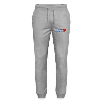 Coastal Girl Heart Overlay - Stanley/Stella Mover Unisex Organic Jogging Trousers - heather grey - Front - Marisol (170cm) & Nik (191cm)