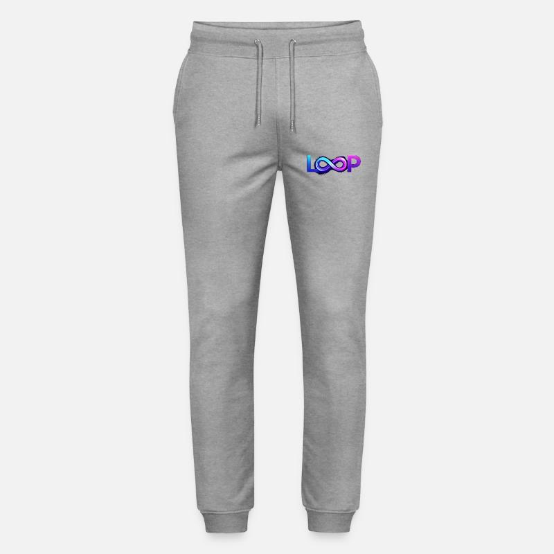 Neon Loop Infinity - Stanley/Stella Mover Unisex Organic Jogging Trousers - heather grey