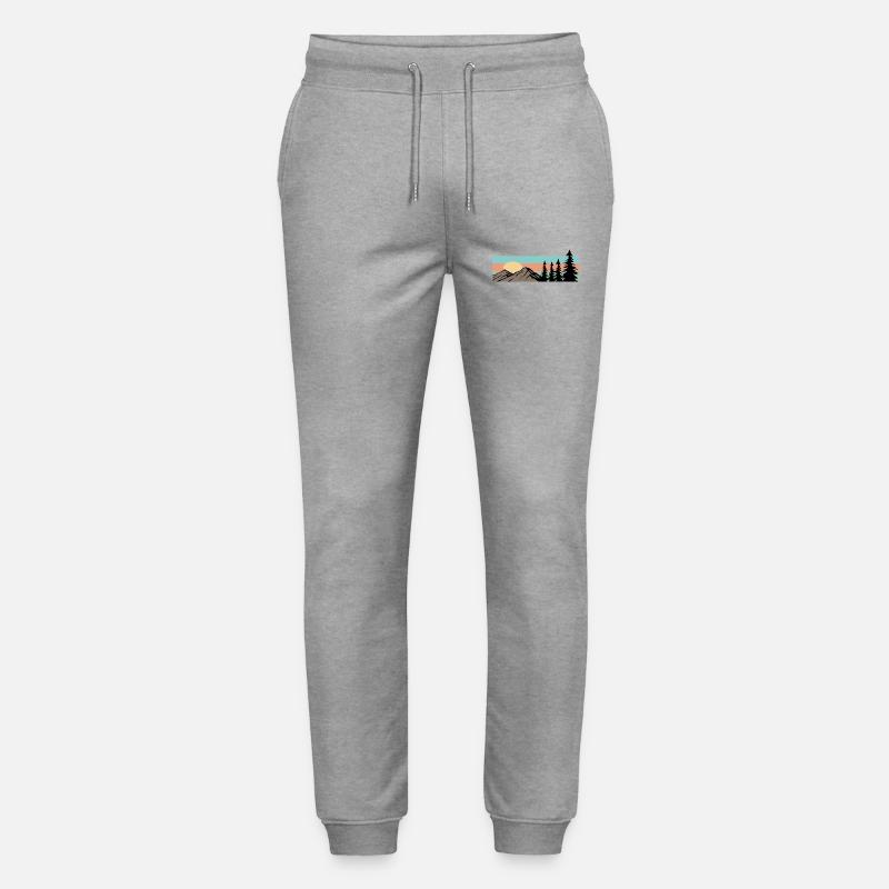 Camping Wald Berg Retro  - Stanley/Stella Unisex Bio Jogginghose Mover  - Grau meliert