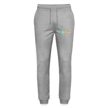 Hebamme mit Herz Design - Stanley/Stella Unisex Bio Jogginghose Mover  - Grau meliert - Vorne - Marisol (170cm) & Nik (191cm)