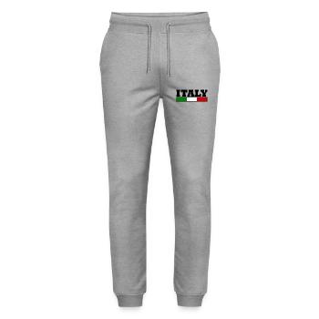 Italy flag - Stanley/Stella Mover Unisex Organic Jogging Trousers - heather grey - Front - Marisol (170cm) & Nik (191cm)