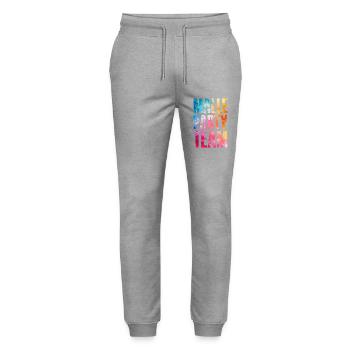 Malle Party Team Bunt - Stanley/Stella Unisex Bio Jogginghose Mover  - Grau meliert - Vorne - Marisol (170cm) & Nik (191cm)