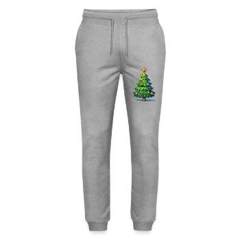 Fir tree - Stanley/Stella Mover Unisex Organic Jogging Trousers - heather grey - Front - Marisol (170cm) & Nik (191cm)